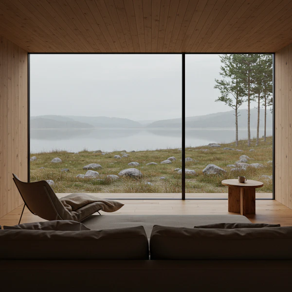 Minimalist Lakeside Room