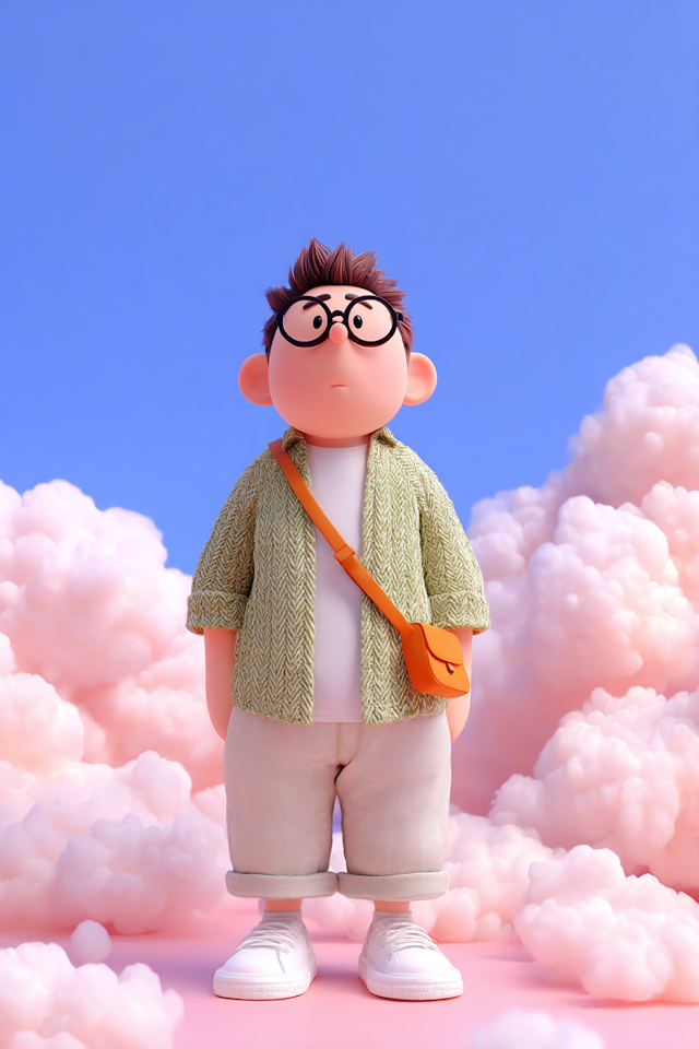 Cartoon Character in Sky