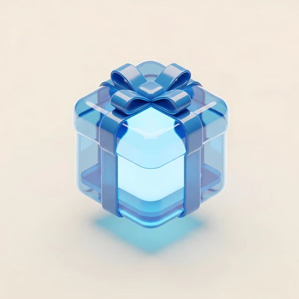 Glowing Blue Gift Box
