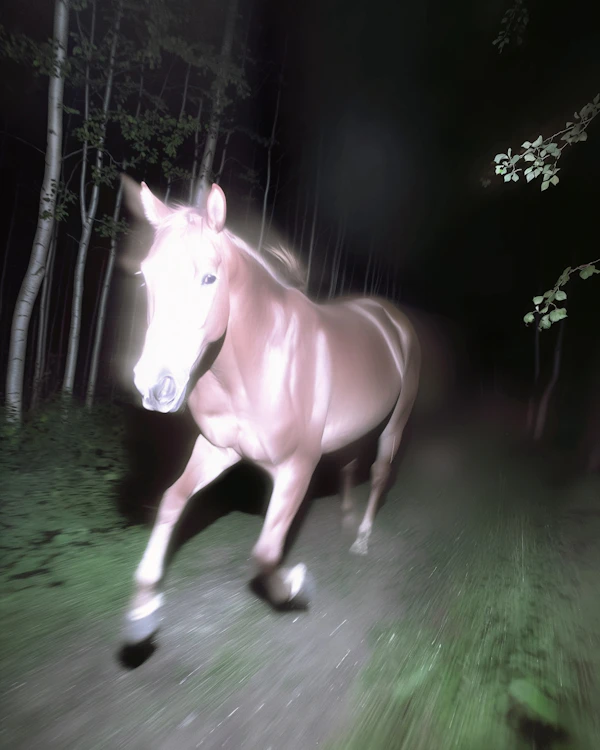 Horse in Motion at Night