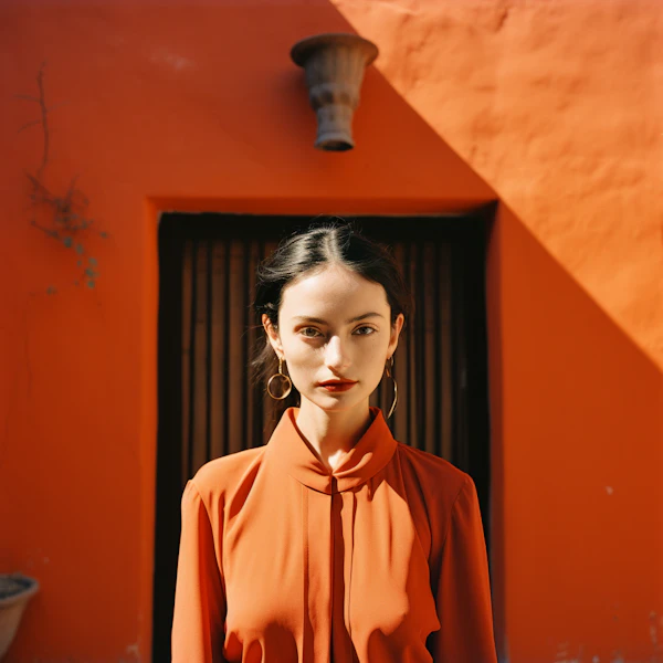 Intense Gaze in Tangerine Serenity