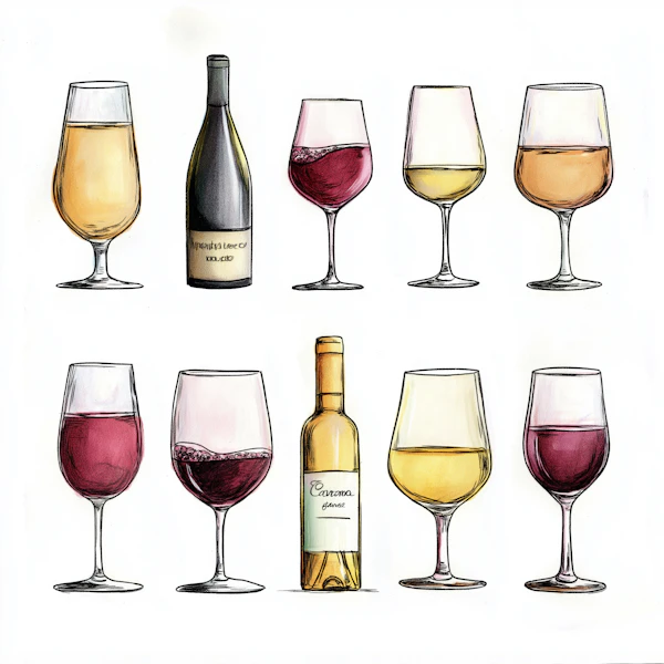 Wine Glasses & Bottles