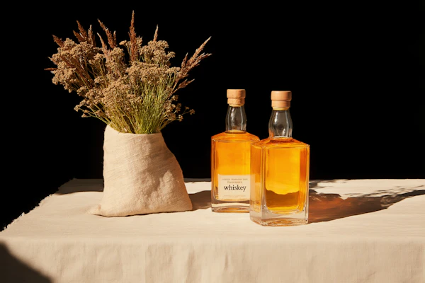 Whiskey Bottles Still Life