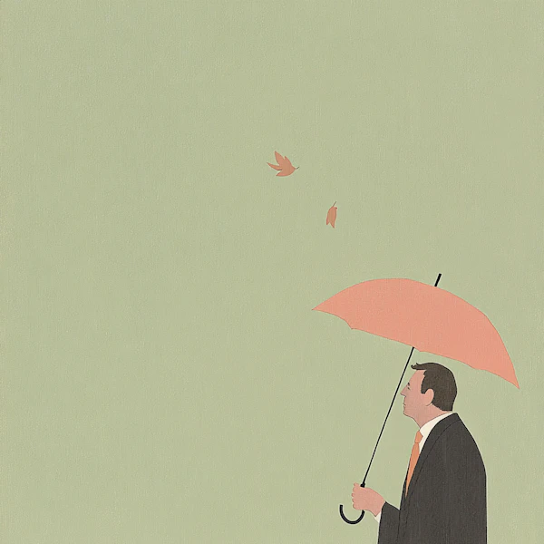 Man with Pink Umbrella
