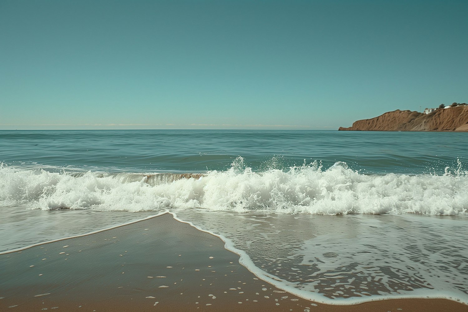 Serene Beach and Breaking Wave