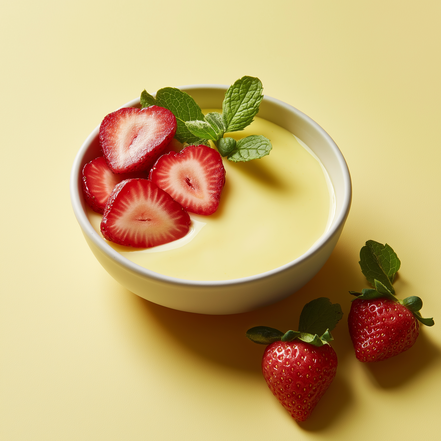 Custard with Strawberries