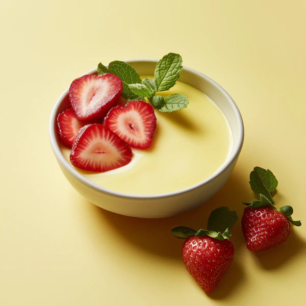Custard with Strawberries