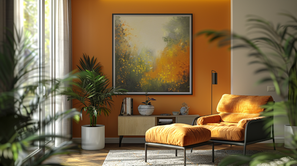 Modern Living Room in Warm Colors