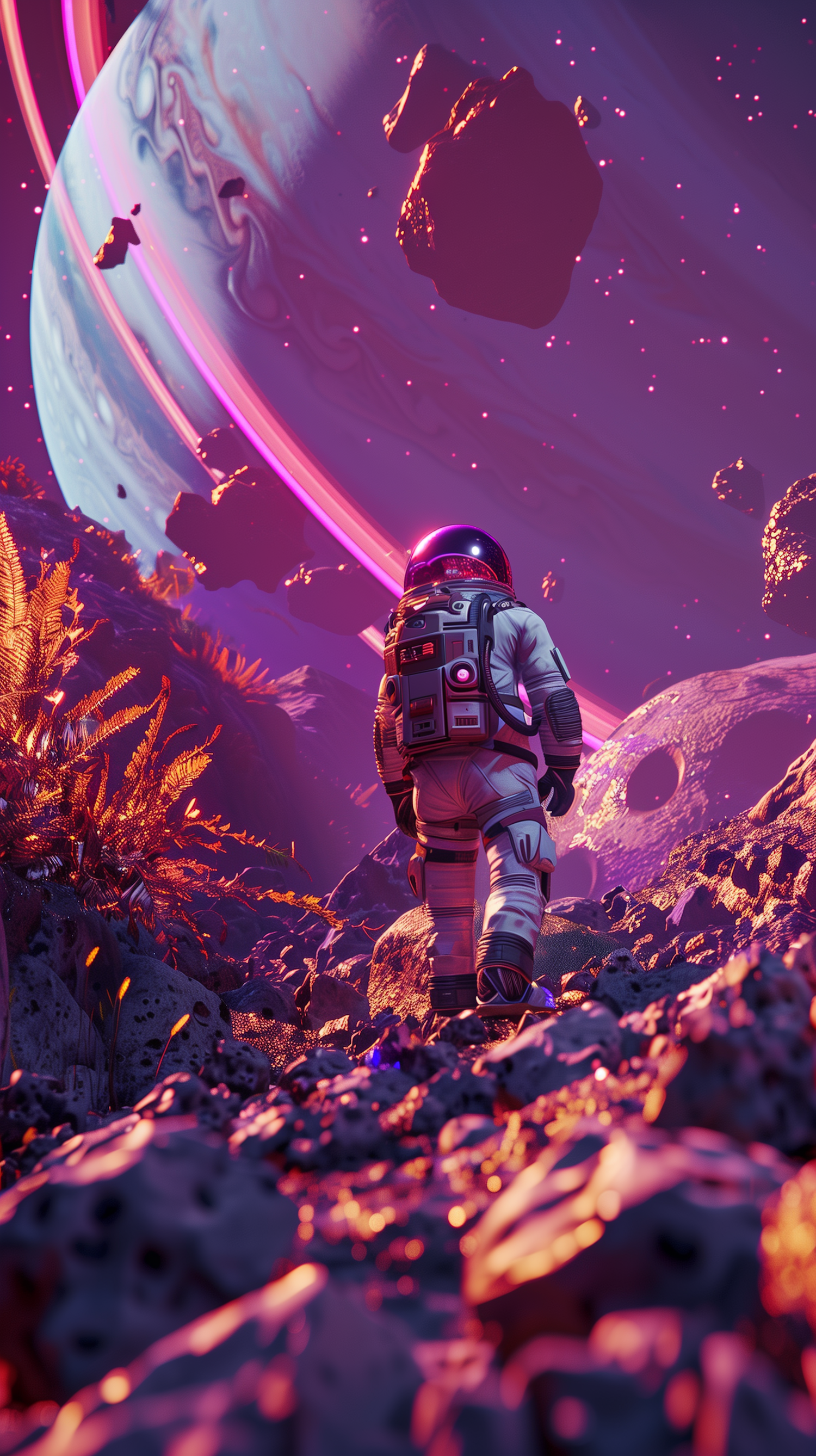 Astronaut on Alien Landscape