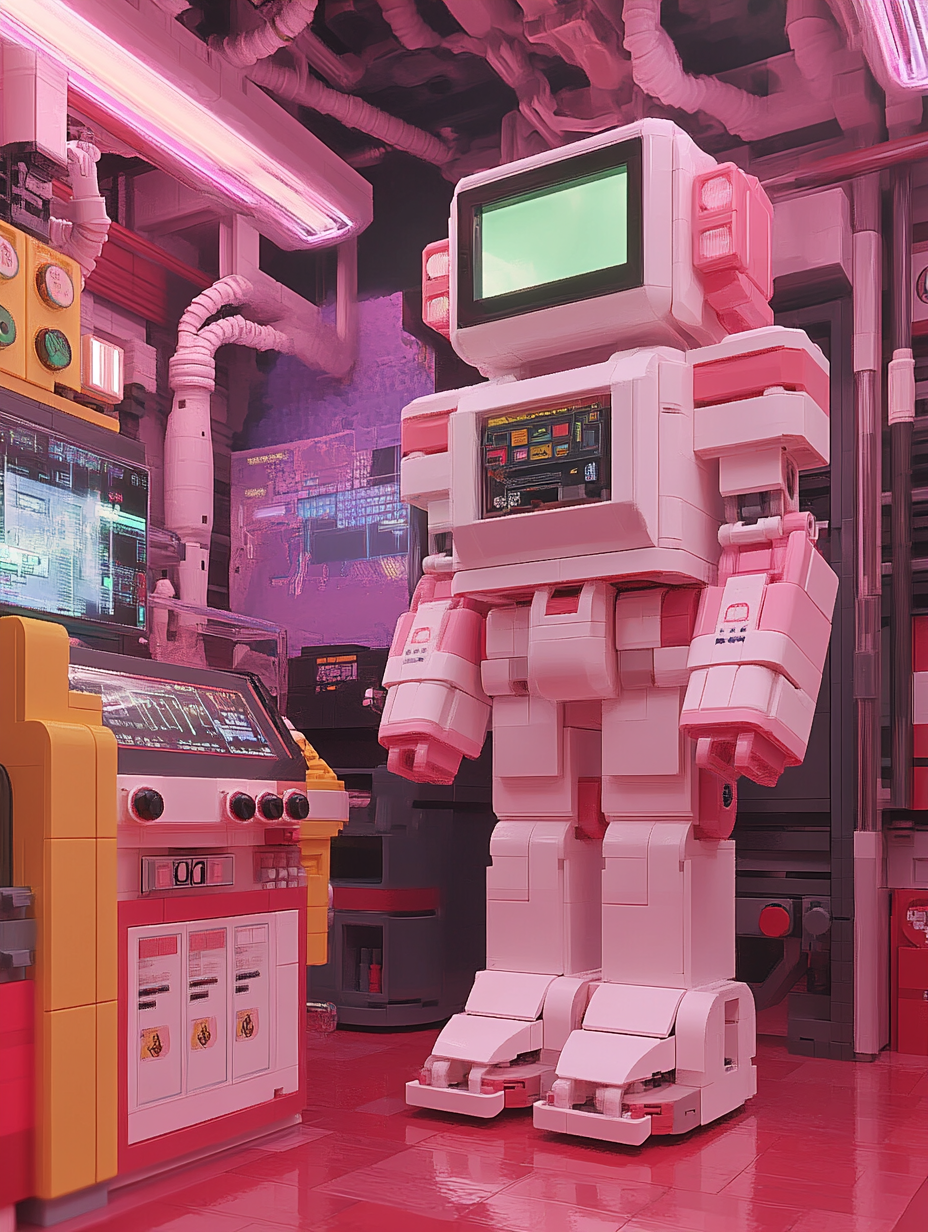 Retro-Futuristic Block Robot Photo on Lummi
