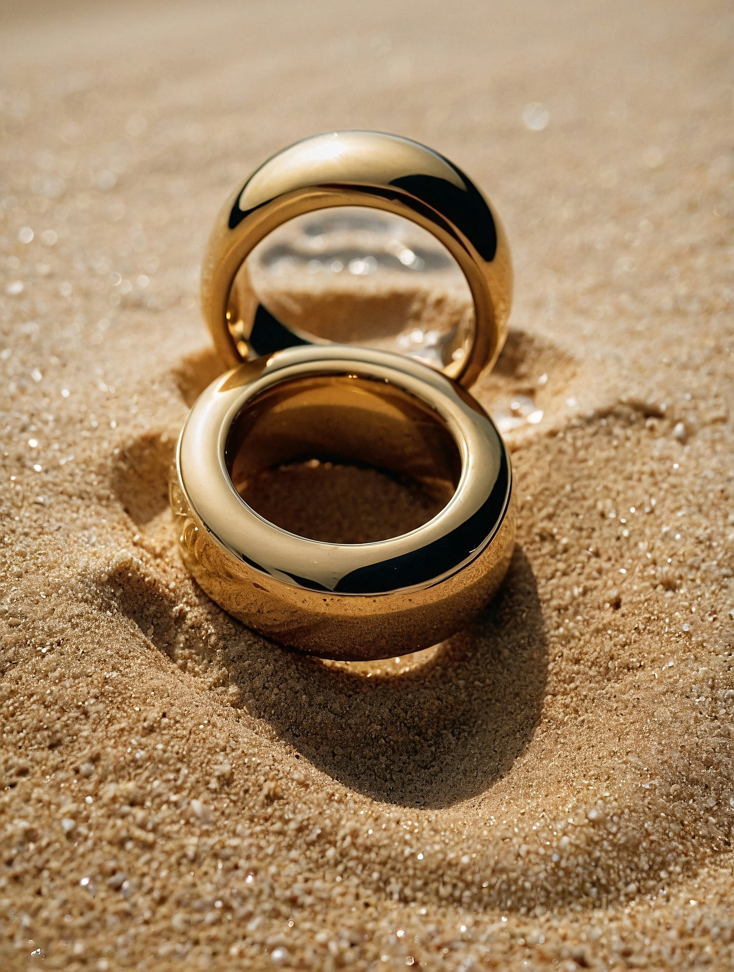 Golden Rings in Sand