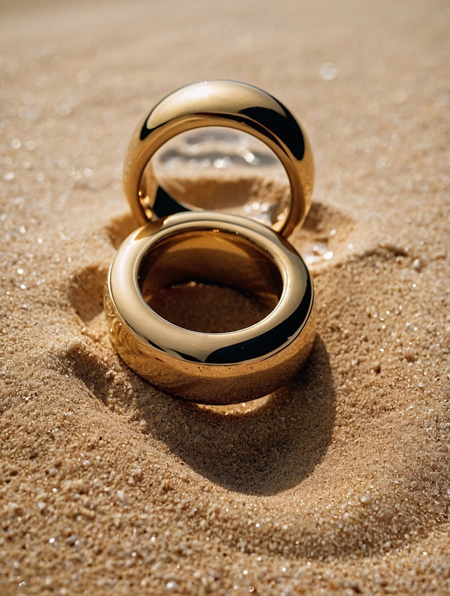 Golden Rings in Sand