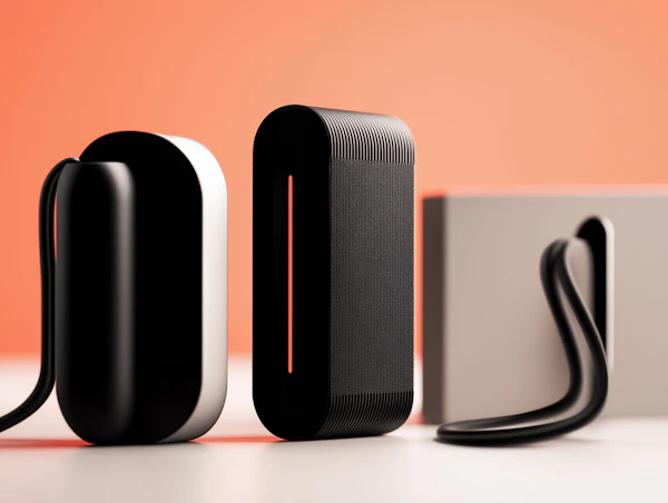 Modern Devices on Orange Background