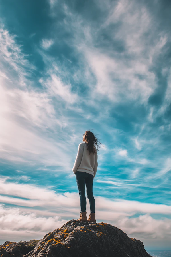 Woman on Rocky Outcrop