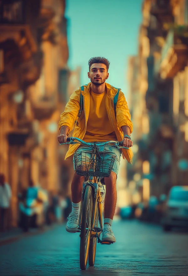 Cyclist in Urban Scene