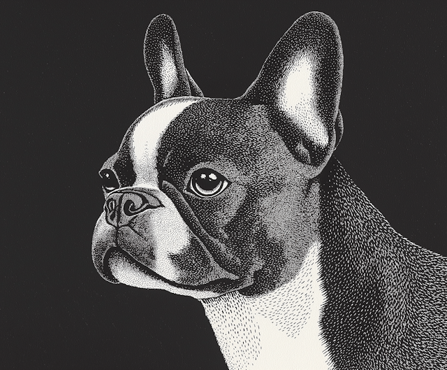 Boston Terrier Illustration