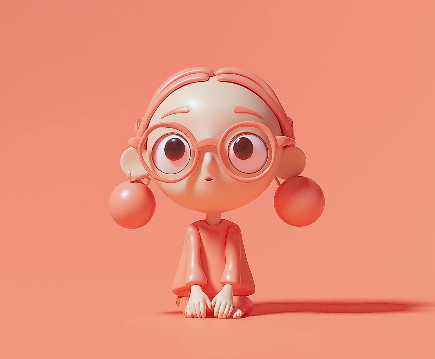 Stylized 3D Model of Young Female Character