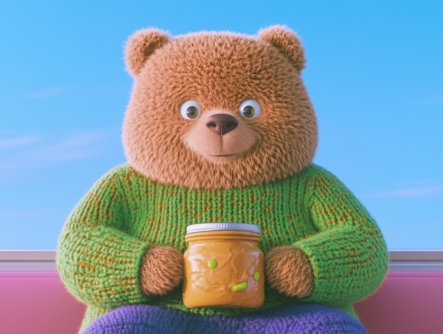 Cute Bear with Honey