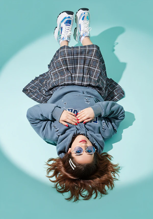 Stylish Blue Portrait