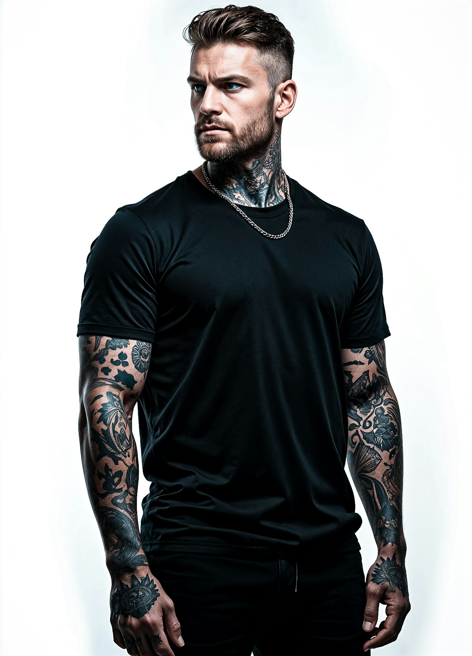 Intense Man with Tattoos