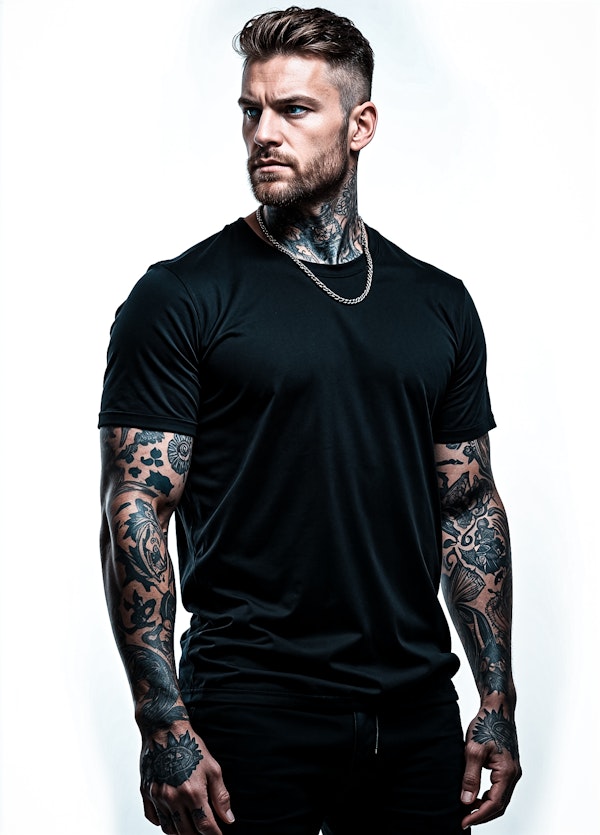 Intense Man with Tattoos