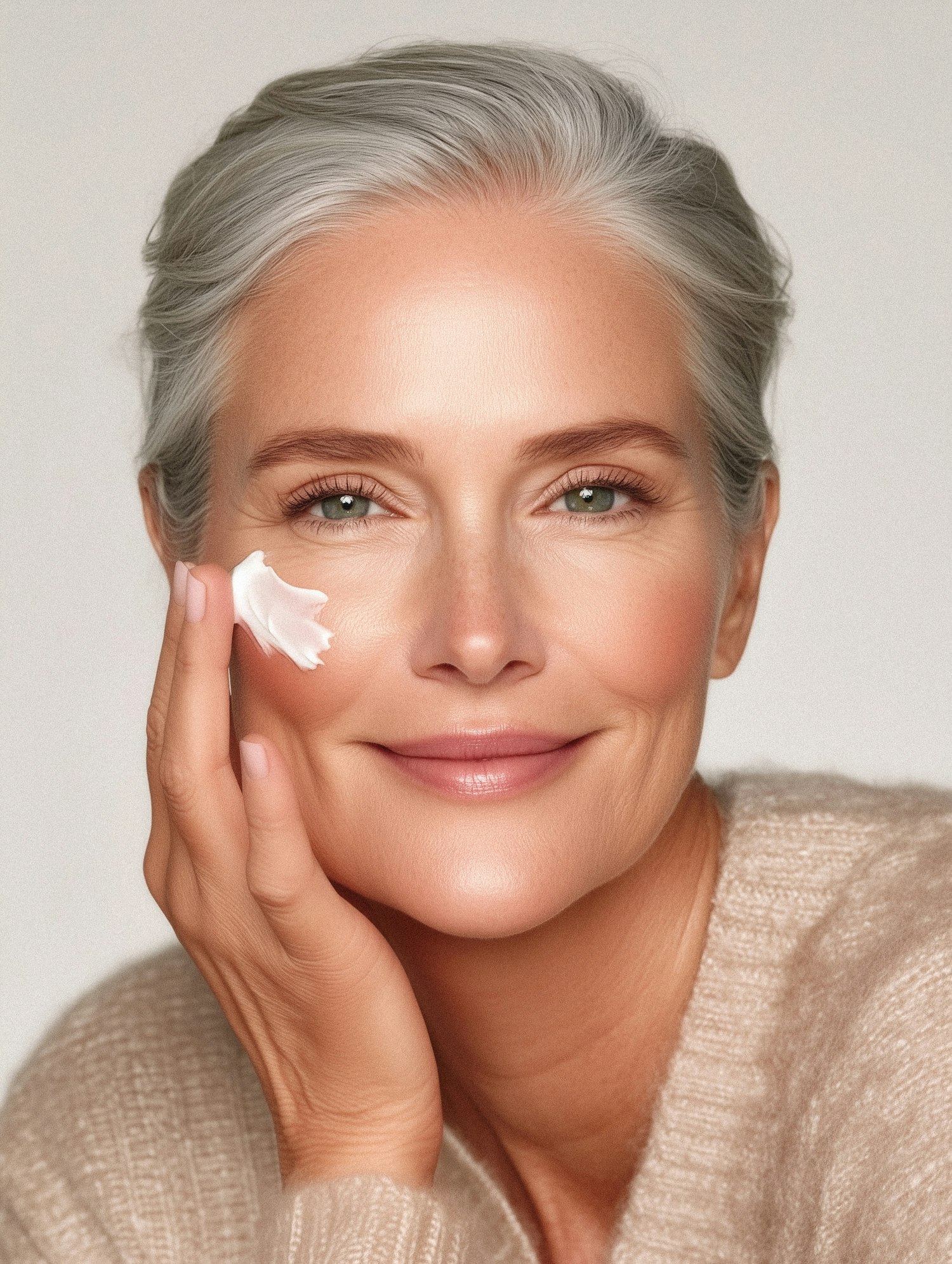 Elegant Mature Woman with Skincare