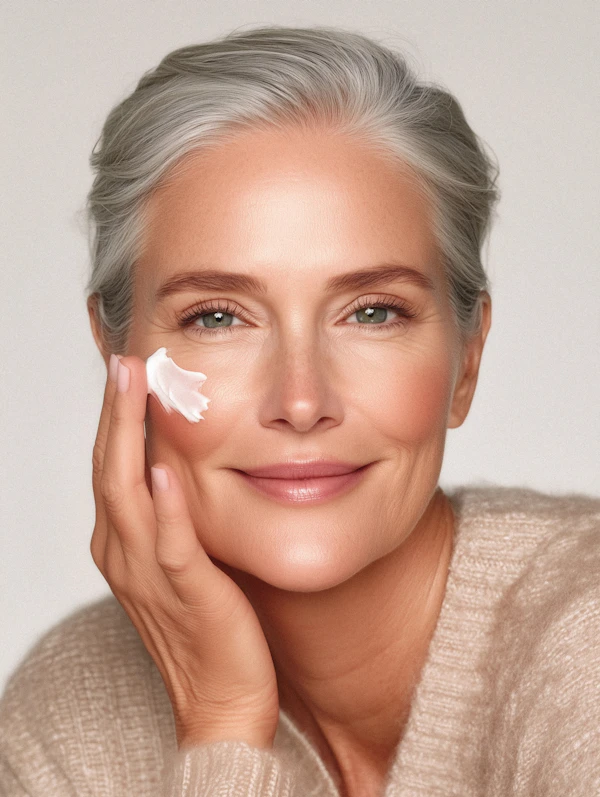 Elegant Mature Woman with Skincare