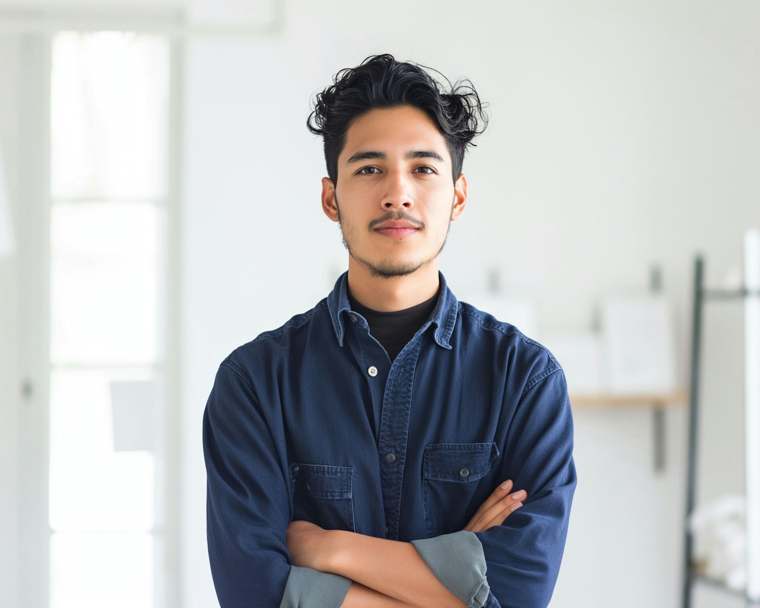 Confident Young Man in Interior