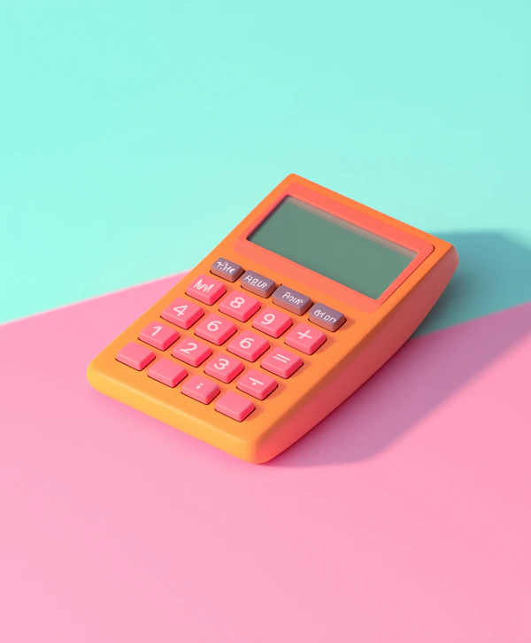 Artistic Calculator on Gradient Background