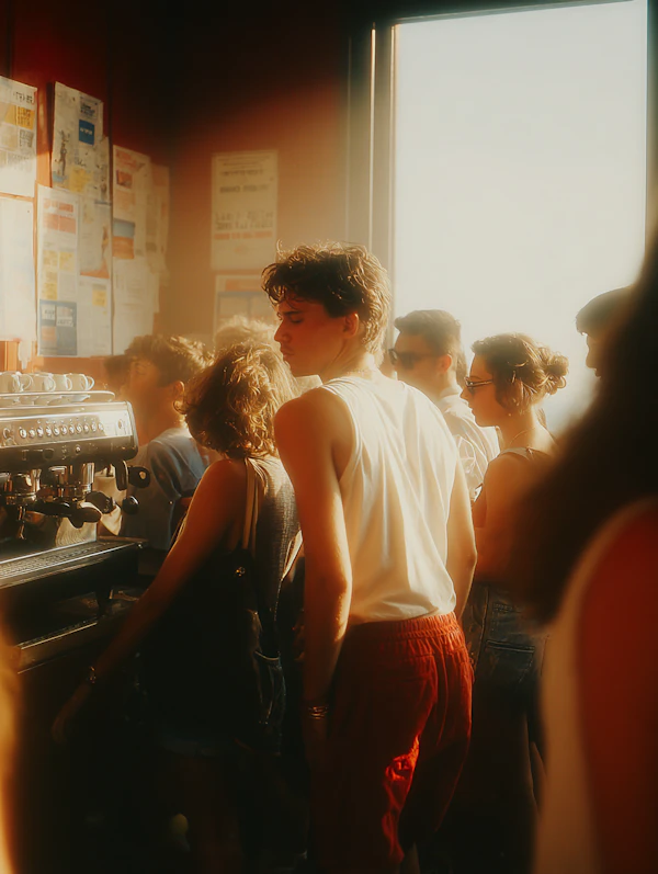 Café Gathering Scene