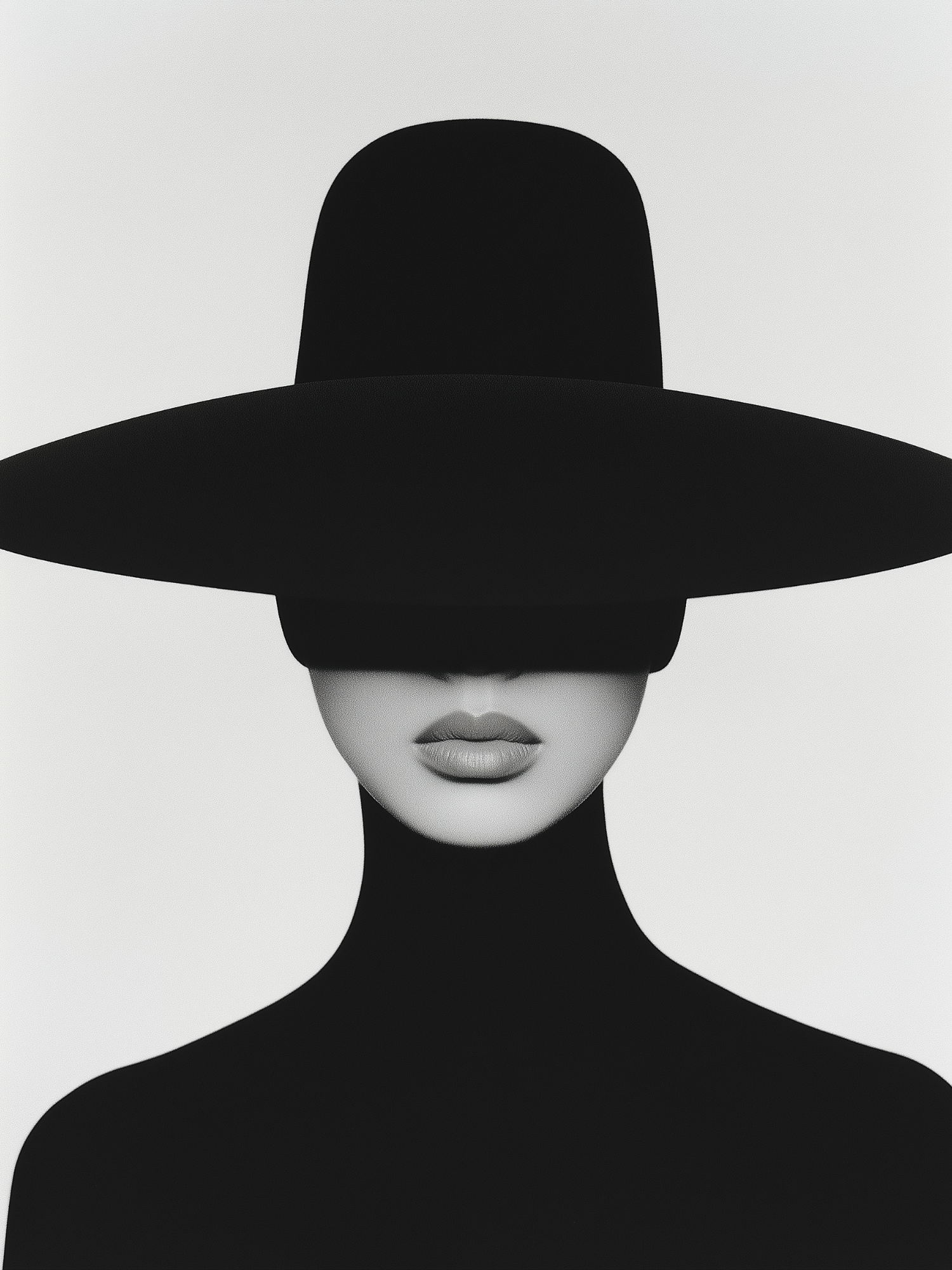 Stylized Human Portrait with Black Hat