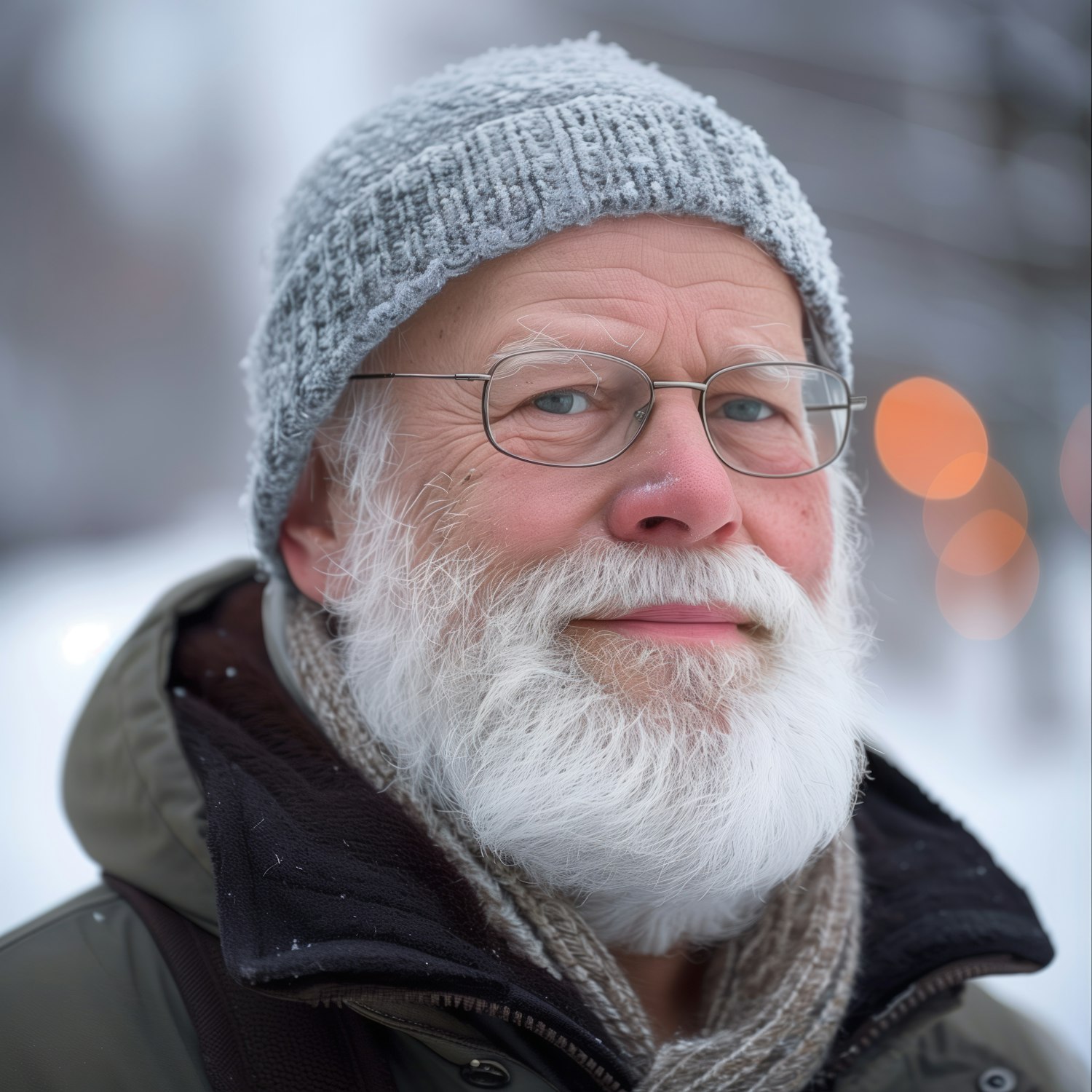 Elderly Man in Winter Setting