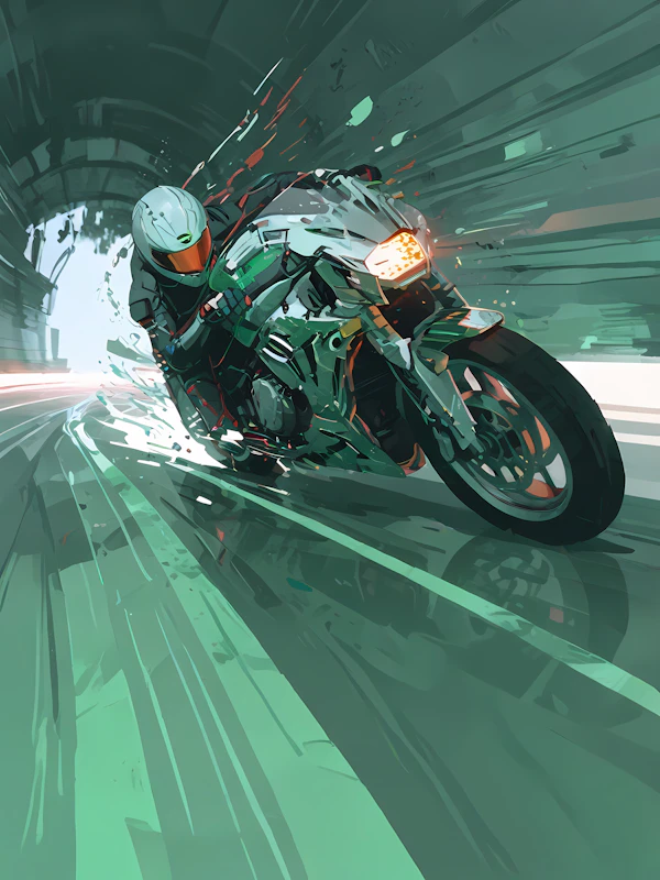 Motorcyclist in Tunnel
