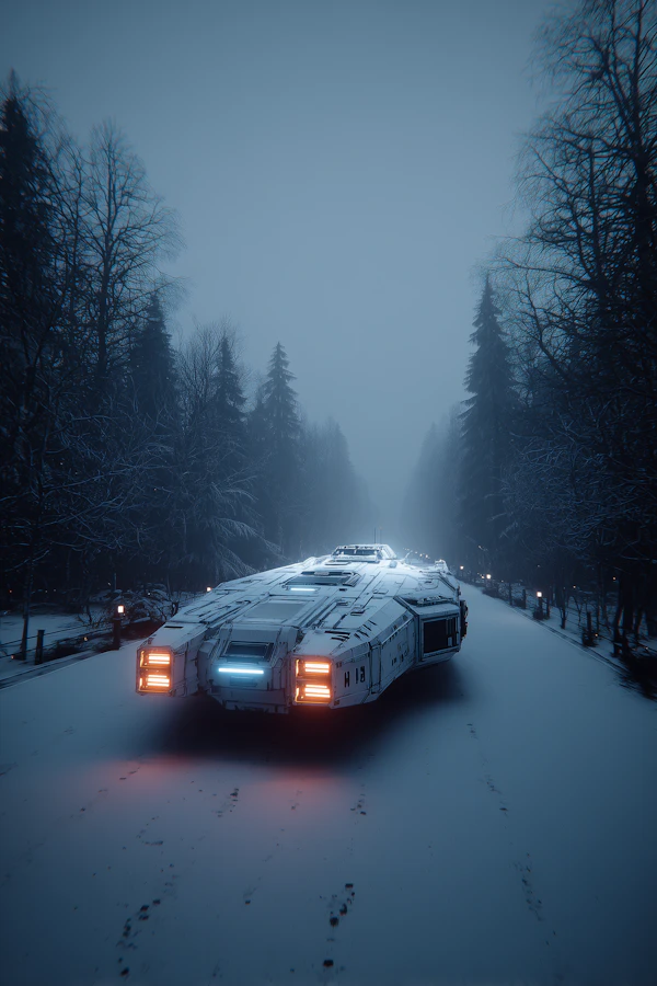 Futuristic Snowcraft Scene