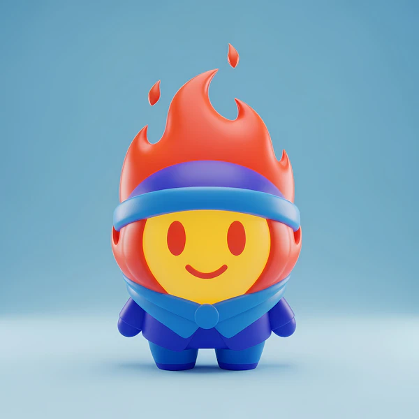 Cute Flame Character