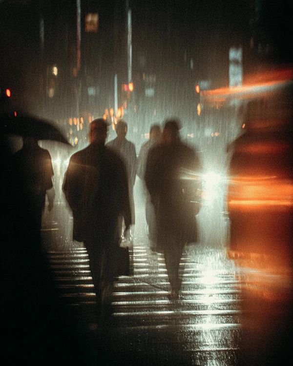 Rainy Urban Night Scene