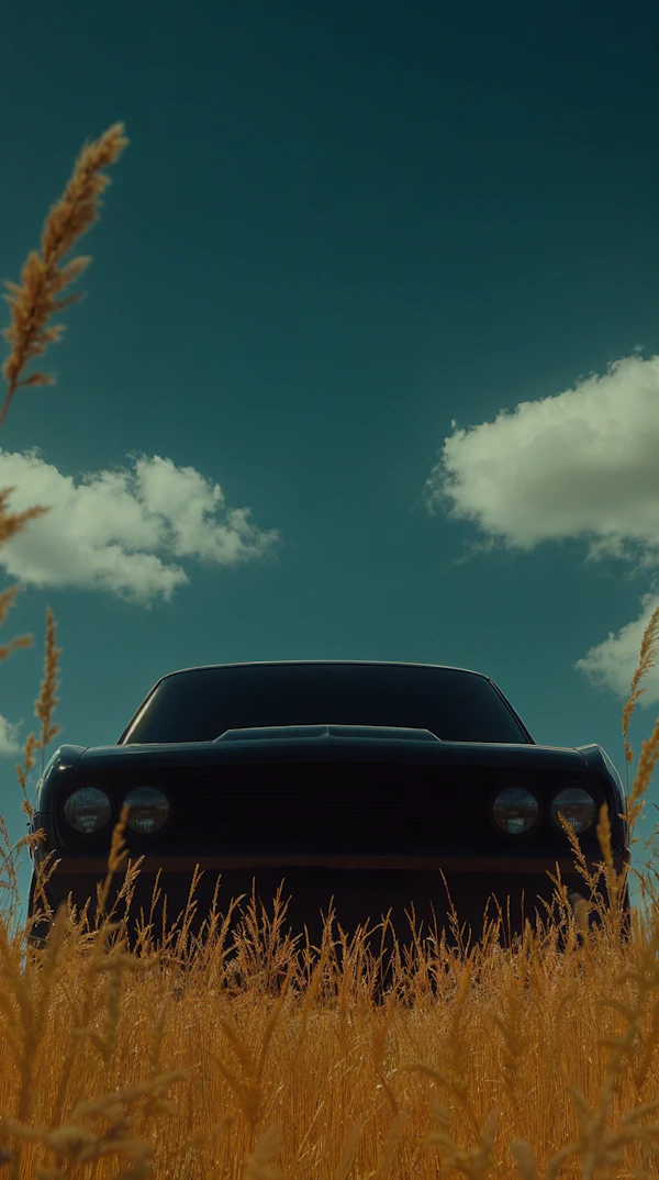 Classic Car in Golden Field