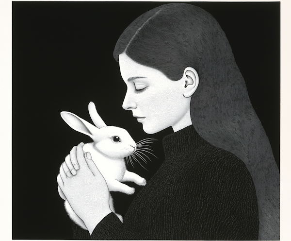 Woman and White Rabbit Intimacy