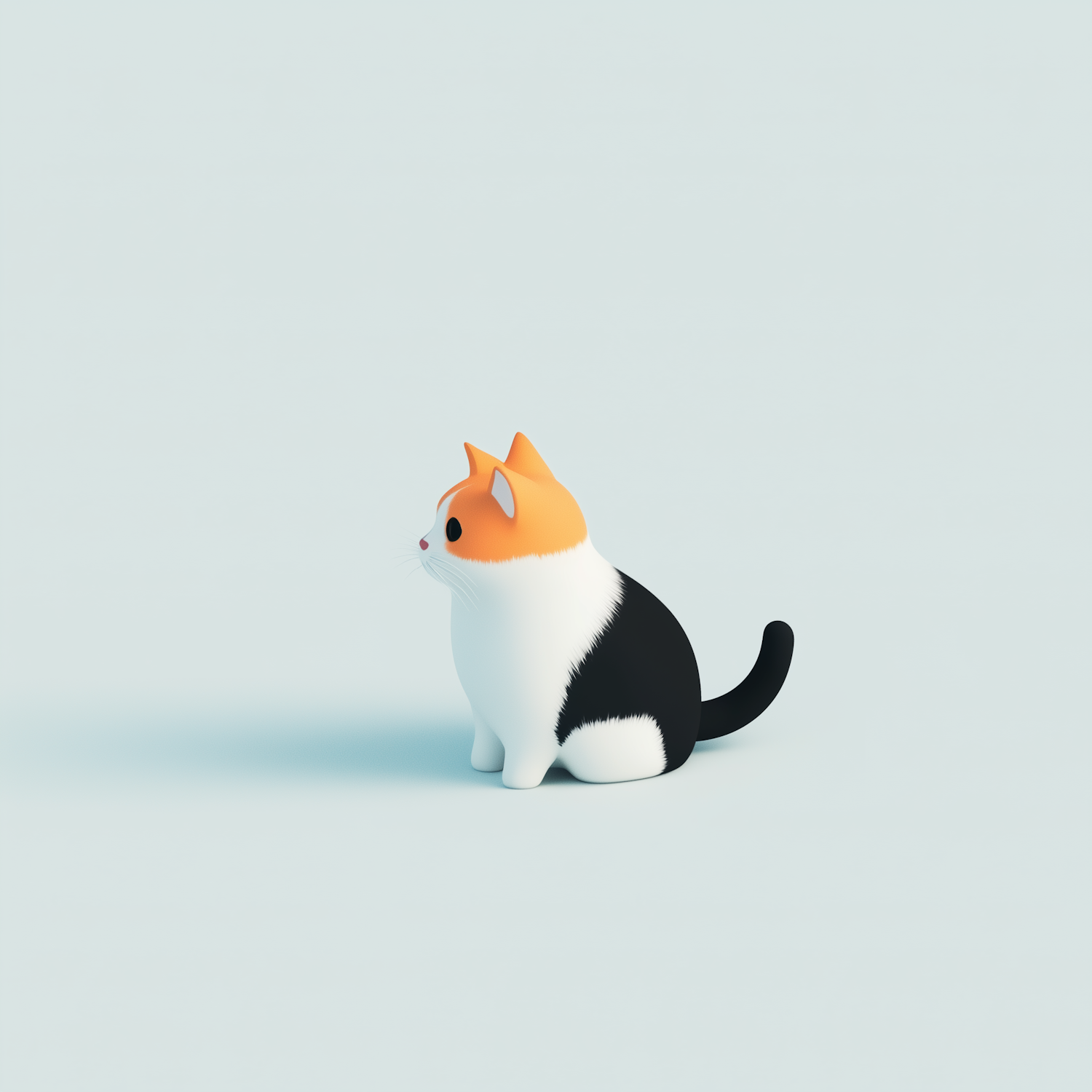 Stylized Tri-color Cat Illustration