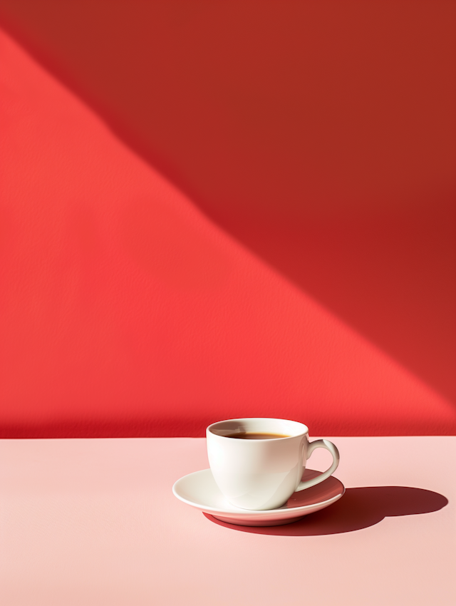 Minimalist Coffee Cup Against Contrasting Background