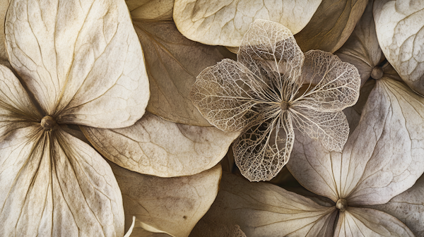 Dried Hydrangea Petals Close-up