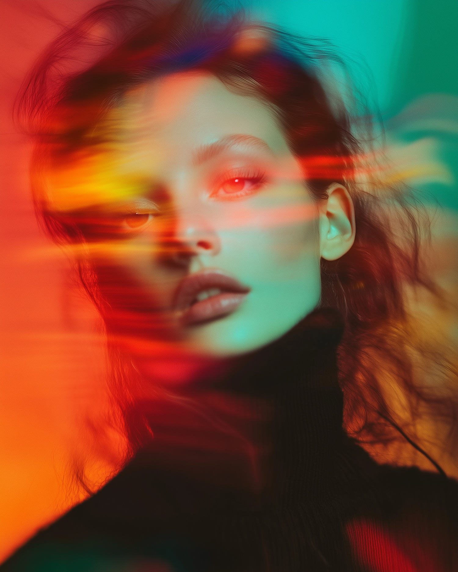 Ethereal Portrait with Abstract Colors