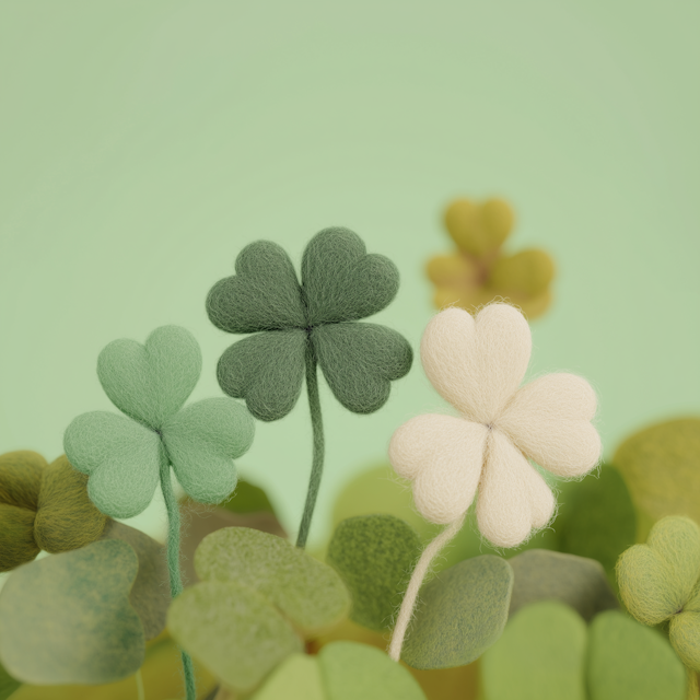 Felted Wool Clovers