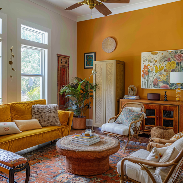 Vibrant Mustard Yellow Living Room