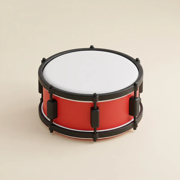 Red Snare Drum Render