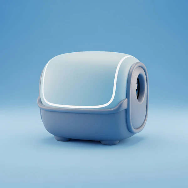 Modern Blue Cube Object
