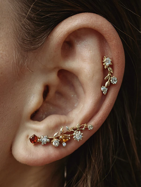 Elegant Ear Jewelry Close-Up