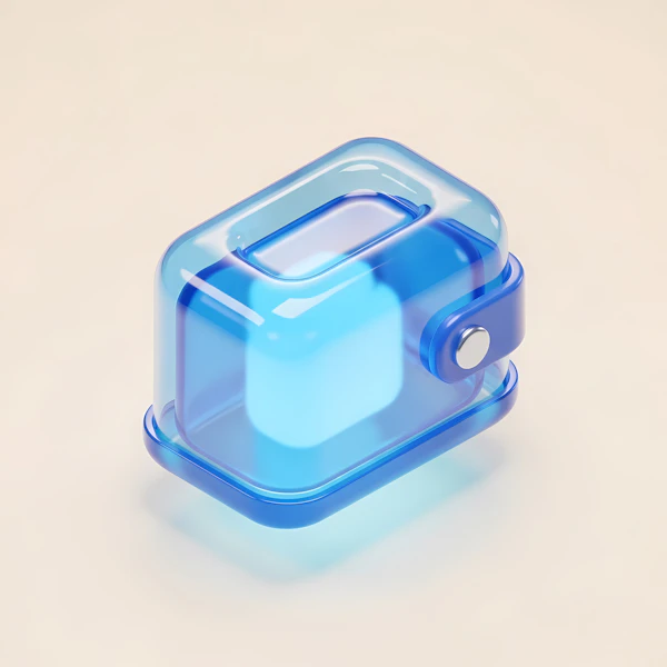 Transparent Blue Container