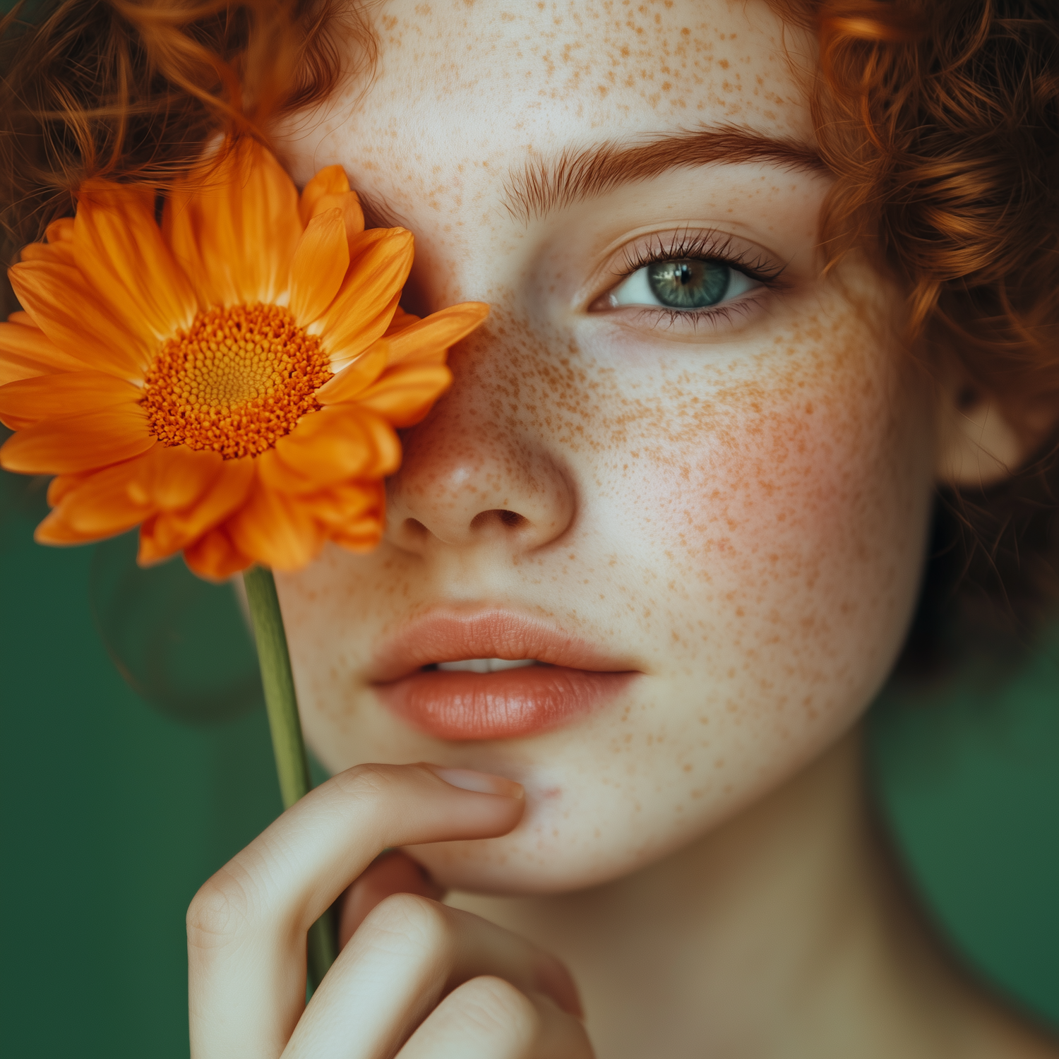 Portrait of a Young Woman with Flower