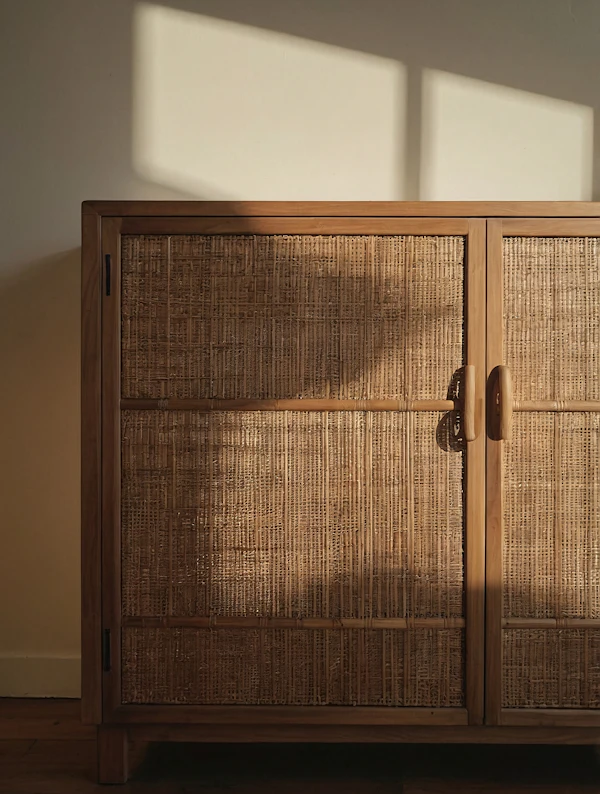 Rattan Cabinet in Sunlight